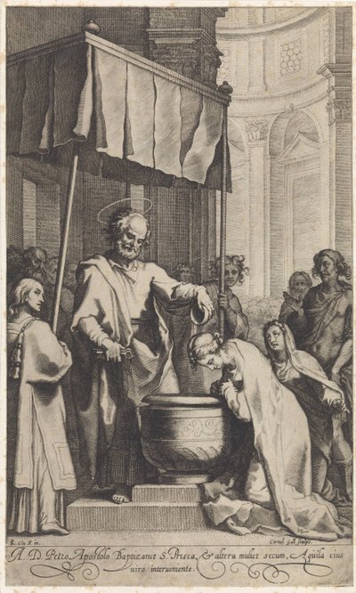 ペトロ、ローマの聖プリスカに洗礼を授ける 作： Cornelis Galle (I)
