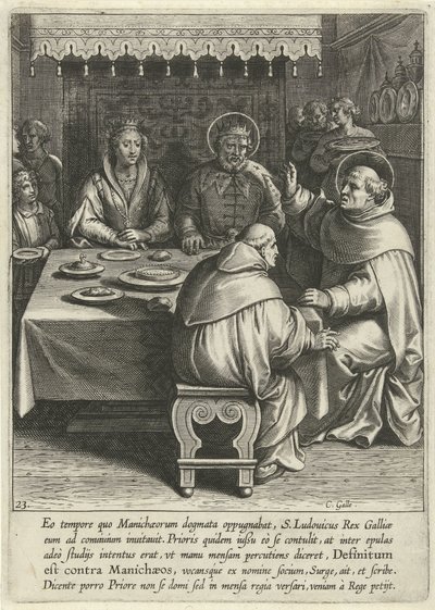 フランス国王ルイの宮廷でのトマス 聖トマス・アクィナスの生涯（シリーズタイトル） 作： Cornelis Galle (I)