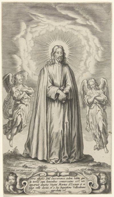 二人の天使を持つキリスト 作： Cornelis Galle (II)