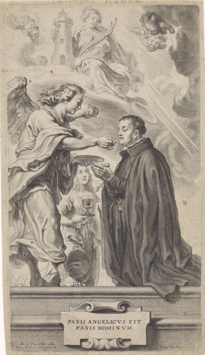H. スタニスラウス・コストカ (?) と天使の聖体拝領 作： Cornelis Galle (II)