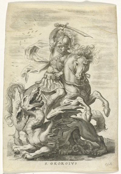 H.ジョージはドラゴンと戦う 作： Cornelis Galle (II)