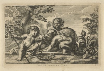 洗礼者ヨハネと幼子キリストと子羊と天使 作： Cornelis Galle (II)