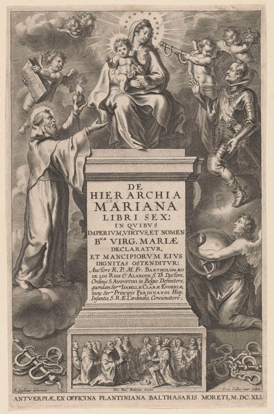 即位したメアリーと子供 タイトルページ: B. de los Rios, De Hierarchia Mariana libri sex, Antwerp: 1641 作： Cornelis Galle (II)