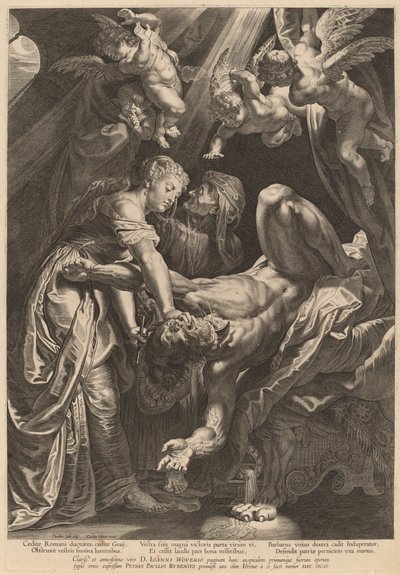 ホロフェルネスを斬首するジュディス 作： Cornelis Galle I after Sir Peter Paul Rubens