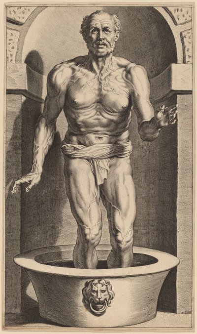 お風呂に立つセネカ 作： Cornelis Galle I after Sir Peter Paul Rubens