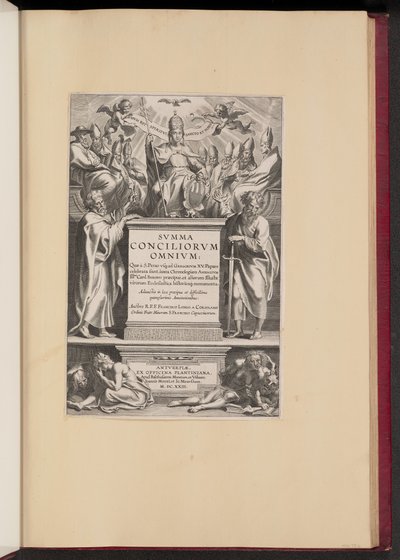 F. Longo a Coriolano の「Svmma Conciliorvm Omnivm」のタイトル ページ 作： Cornelis Galle I after Sir Peter Paul Rubens