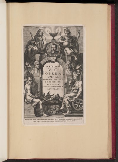 Justus Lipsius、Opera Omnia、I のタイトル ページ 作： Cornelis Galle I after Sir Peter Paul Rubens