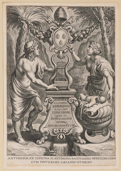 M.C.のタイトルページ サルビエフスキー、Lyricum Book IV 作： Cornelis Galle I after Sir Peter Paul Rubens