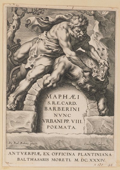 マフェオ バーバリアン、詩のタイトル ページ 作： Cornelis Galle I after Sir Peter Paul Rubens