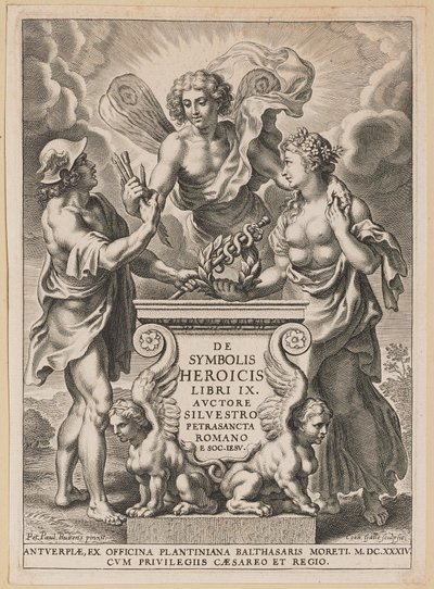 シルベスター・ピエトラサンタのタイトルページ、英雄的シンボルについて 作： Cornelis Galle I after Sir Peter Paul Rubens