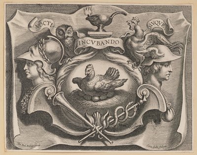 マルティヌス・ボナチーナ、オペラ・オムニアのタイトルページのビネット 作： Cornelis Galle I after Sir Peter Paul Rubens