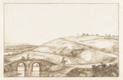 石橋のある丘陵風景 作： Hendrick Cornelisz. Vroom
