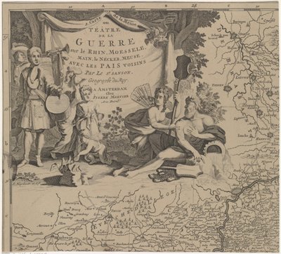ブリュッセルの東と南の地域とナミュール郡の地図 (葉の左上) Carte de la Meuse ou Téâtre de la Guerre sur le Rhein, Moessele, Mayn, le Necker, Meuse avec les pais voisins (オブジェクトのタイトル) 作： Cornelis Huyberts
