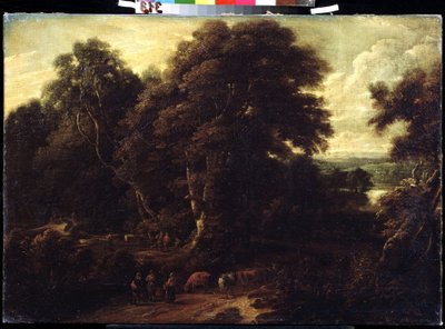コンスタンティヌス・コルネリス・ホイスマンス（1648-1727）による絵画「牛の群れのあるフランダースの風景」プーシキン美術館、モスクワ 作： Cornelis Huysmans