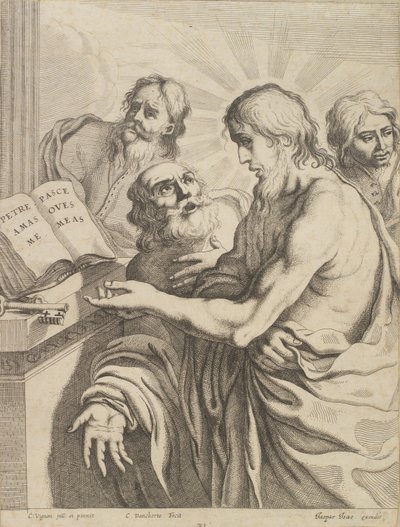 キリストはキーのためにピーターを提示します 作： Cornelis I Danckerts