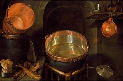 台所用品の静物画、17 世紀初頭 作： Cornelis Jacobsz Delff
