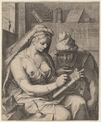 算術 作： Cornelis Jacobsz Drebbel, after Hendrik Goltzius