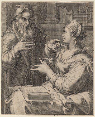 哲学 作： Cornelis Jacobsz Drebbel, after Hendrik Goltzius