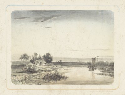 家とヨットのある川の風景 六景（連載タイトル） 作： Cornelis Jan Bolt