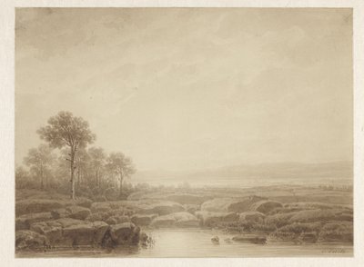 水の近くに岩がある風景 作： Cornelis Lieste