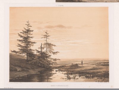夕日のある風景 日没（オブジェクトのタイトル） 作： Cornelis Lieste