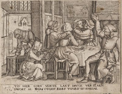 旅館で恋人の 2 つのカップル 作： Cornelis Massijs