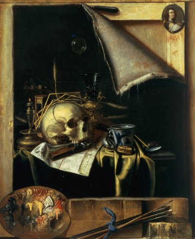 ヴァニタス（静物-だまし絵） 1664年 （油彩・カンヴァス） 作： Cornelis Norbertus Gijsbrechts