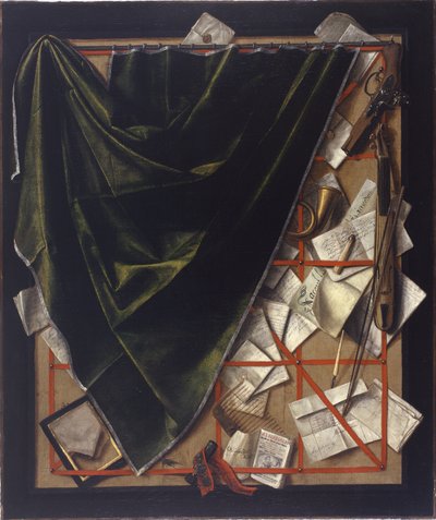 だまし絵、1664年頃（キャンバスに油彩） 作： Cornelis Norbertus Gysbrechts