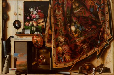 "(だまし絵、画家のアトリエ) Peinture de Cornelis Norbertus Gijsbrechts (Gysbrechts) (avant 1657-apres 1675) 1671 油彩・キャンバス Dim 132x199 cm コペンハーゲン美術館 Statens Museum for Kunst, Copenhagen 作： Cornelis Norbertus Gysbrechts
