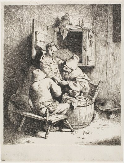 若いホステスを愛撫する男 作： Cornelis Pietersz. Bega