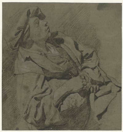 後ろにもたれかかるベレー帽の少年 作： Cornelis Pietersz. Bega