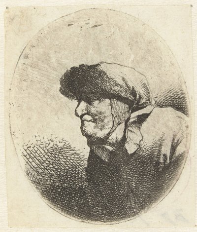 横顔の老婆の胸像 作： Cornelis Pietersz. Bega