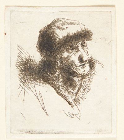 毛皮の帽子をかぶった老婆 作： Cornelis Pietersz Bega