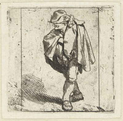 右手を胸のマントに押し込んで立っている男性 作： Cornelis Pietersz. Bega
