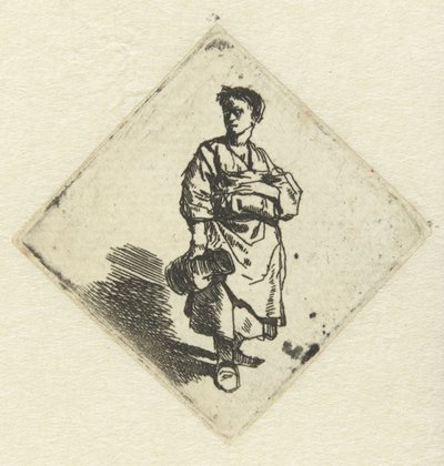 右手に水差しを持って立っている女性 作： Cornelis Pietersz. Bega