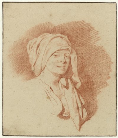 研究, の, a, 女性, バストの長さ, かぶり物を身に着けている, 右向き 作： Cornelis Pietersz. Bega
