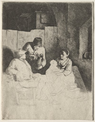 旅館に座る母 作： Cornelis Pietersz Bega
