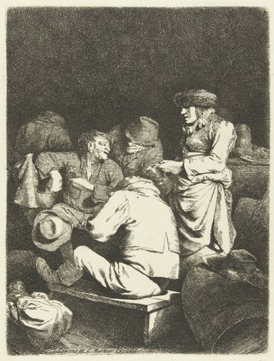 旅館の女将さんと会社さん 作： Cornelis Pietersz. Bega