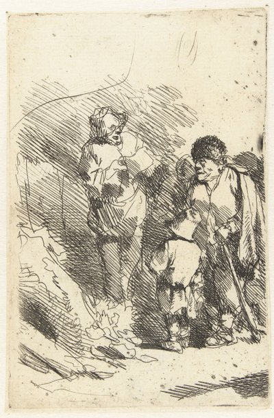 歌う男と子供と男を含む聴衆 作： Cornelis Pietersz. Bega