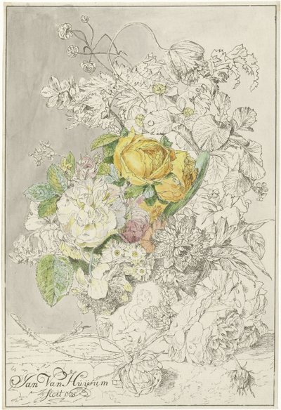 フラワーアレンジメント 作： Cornelis Ploos van Amstel (signed by artist)