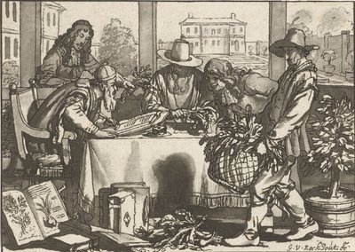 植物学者 作： Cornelis Ploos van Amstel (signed by artist)