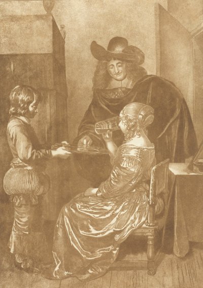 ページを持った紳士淑女 作： Cornelis Ploos van Amstel (signed by artist)