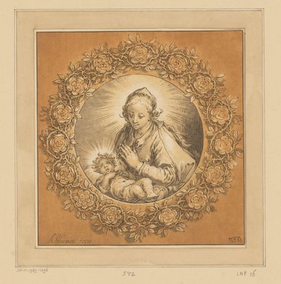 マリアとキリストの子 作： Cornelis Ploos van Amstel (signed by artist)
