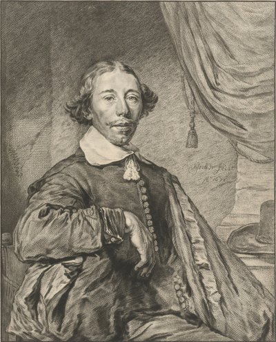 男の肖像 作： Cornelis Ploos van Amstel (signed by artist)