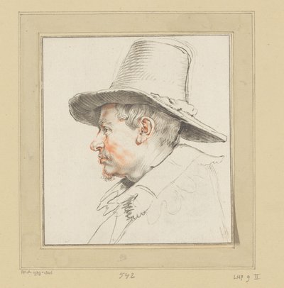 見知らぬ男の肖像 作： Cornelis Ploos van Amstel (signed by artist)