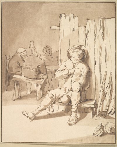 酒に酔った宿屋の農夫、1775年。 作： Cornelis Ploos van Amstel