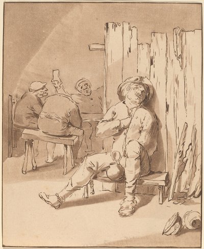 旅館で酔った農民 作： Cornelis Ploos van Amstel