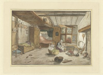 ゆりかごで女性とインテリア 作： Cornelis Ploos van Amstel