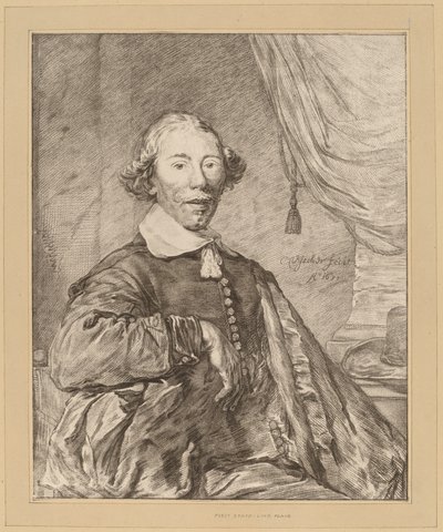 座っている男の肖像 作： Cornelis Ploos van Amstel