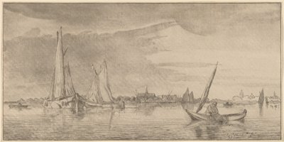 町のある川 作： Cornelis Ploos van Amstel